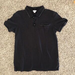 Men’s Medium Slim Fit Cotton Black Button up Polo